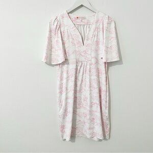 NEW Jude Connally Pink White Stretch Shift Dress Size Small S